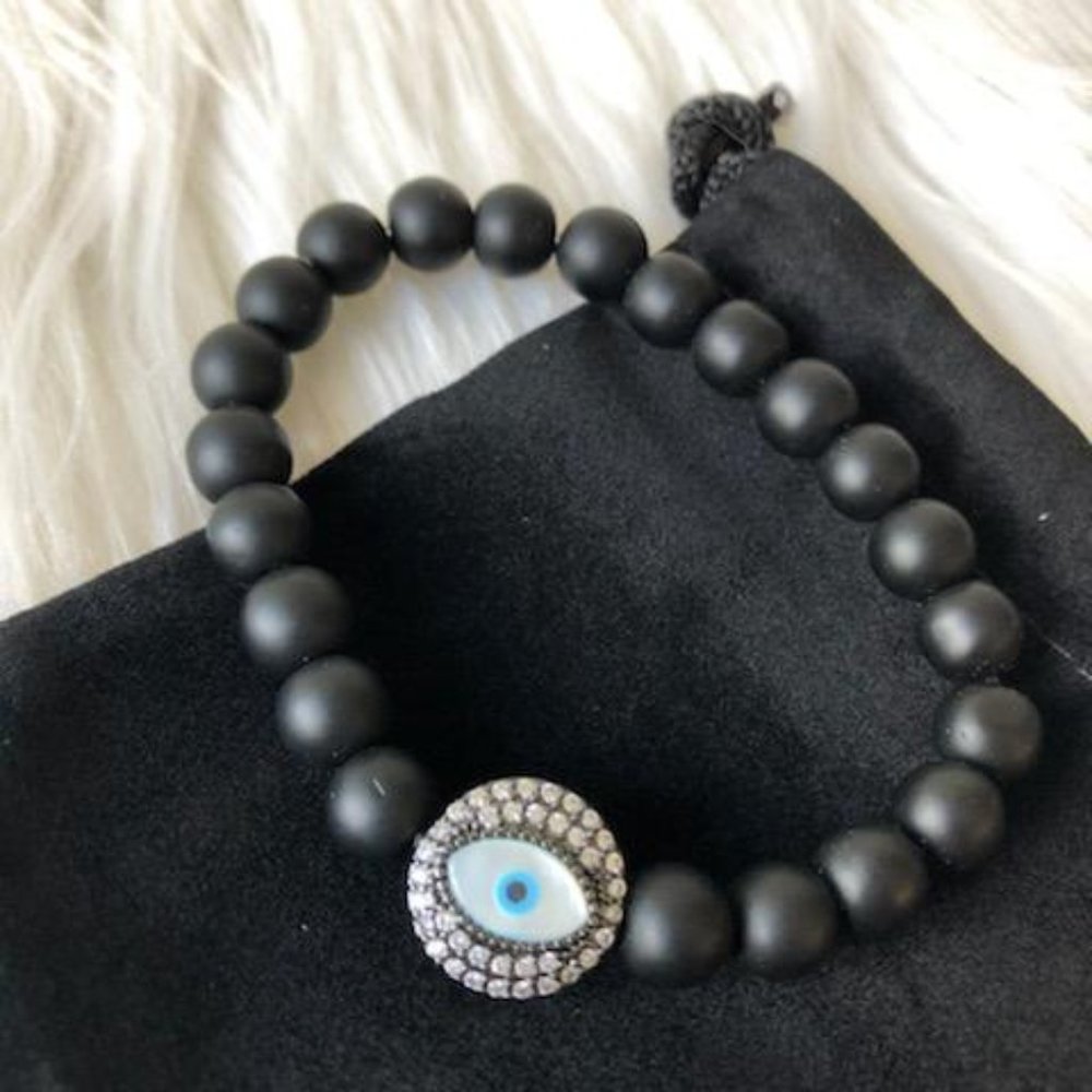 Evil Eye Beaded Stretch Bracelet
